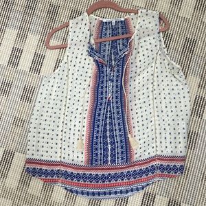 Collective concepts patterned sleeveless top